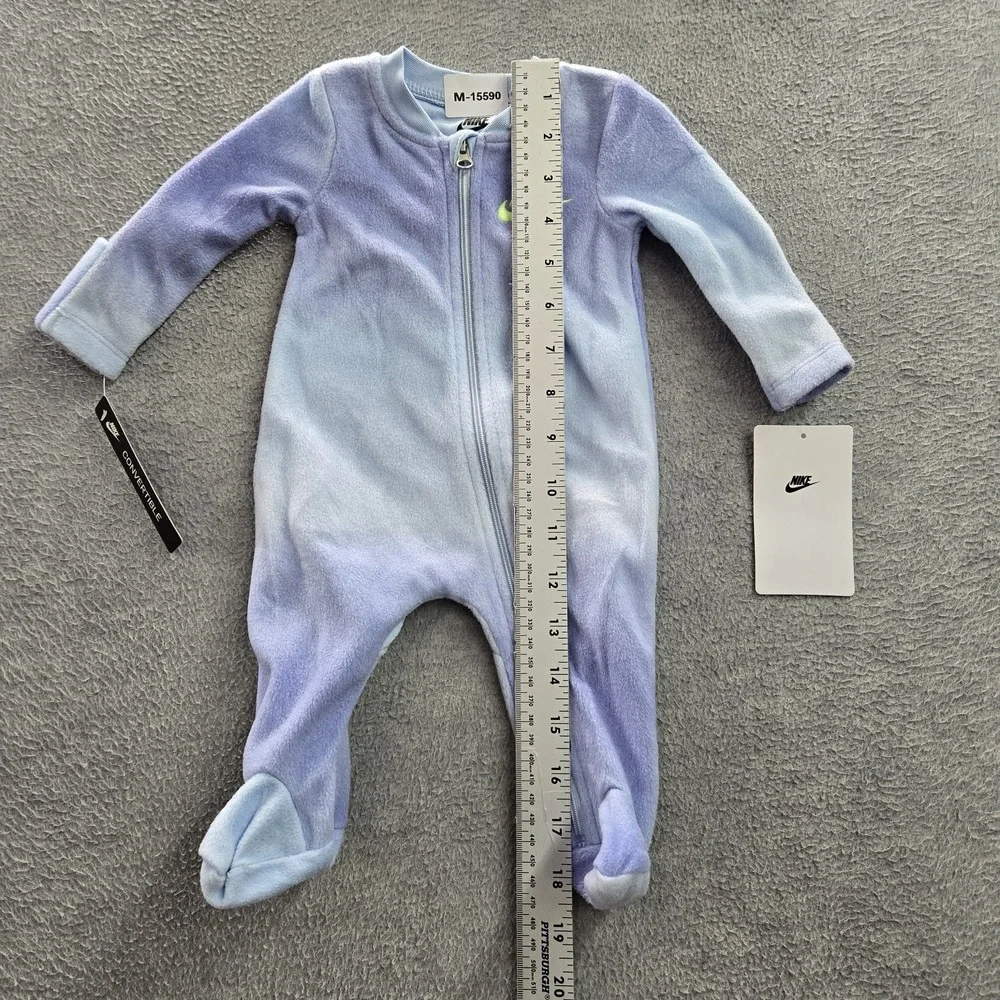 Nike Sleepwear Newborn Toddler 50-56 cm  Blue Fleece Logo Zipper NWT